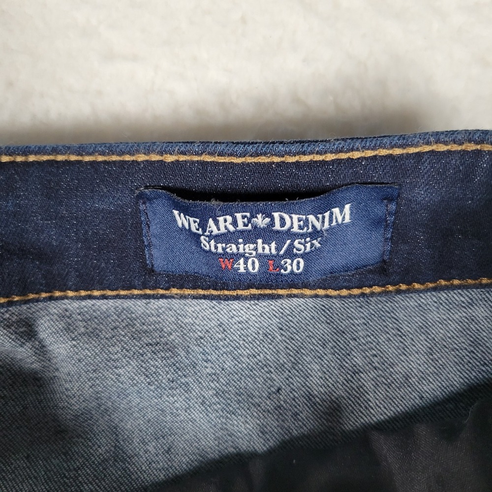 Buffalo David Bitton Jeans Mens 40x30 Dark Indigo Straight Six Mid Rise Denim - Picture 4 of 14